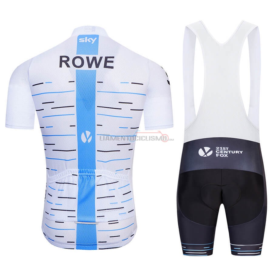 Abbigliamento Ciclismo Sky Manica Corta 2018 Bianco Blu